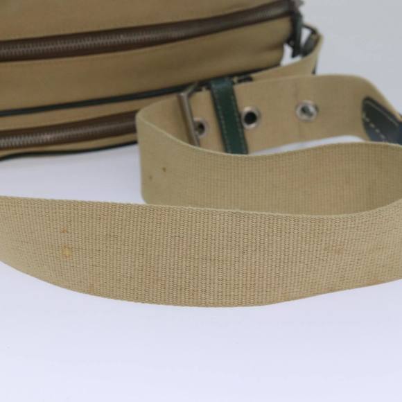 PRADA Shoulder Bag Canvas Leather Beige Green Auth bs15610 - Picture 7 of 16